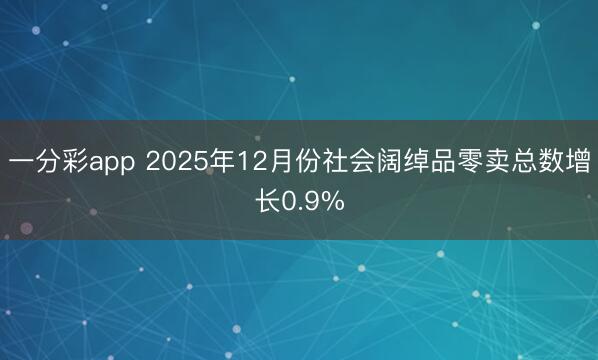 一分彩app 2025年12月份社會(huì)闊綽品零賣總數(shù)增長(zhǎng)0.9%